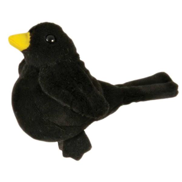 Fingerpuppe Vogel schwarz