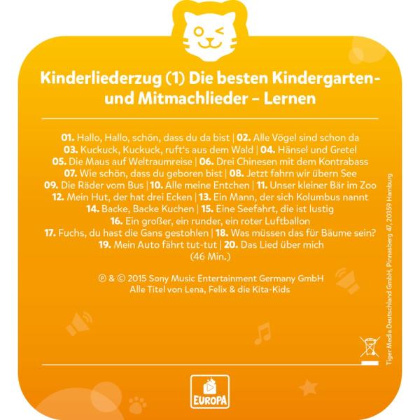 tigercard - Kinderliederzug - Die besten Kindergarten- und Mitmachlieder - Lernen